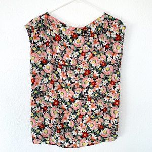 LOFT Floral Mixed Media Shell